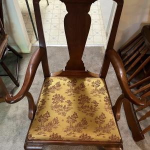Photo of Vintage Mid-Century Armed Dining Room Chair Preowned from an Estate as Pic'd.