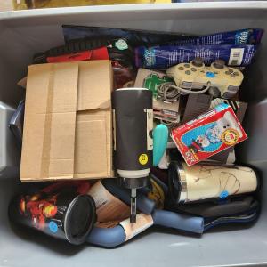 Photo of 3 bins with mixed items