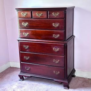 Photo of Vintage Solid Mahogany Chippendale Dresser