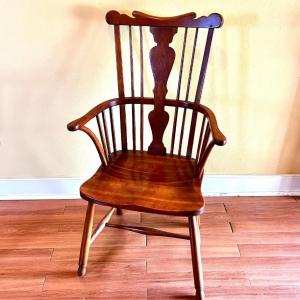 Photo of Vintage Leopold Stickley Windsor Solid Cherry Wood Arm Chair
