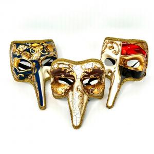 Photo of Set of 3 Ornate New Orleans Carnival Mardi Gras Venetian Tie Back Masks - Made i