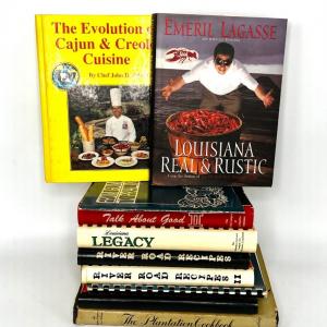 Photo of Set of Vintage Louisiana Cookbooks - John Folse, Emeril Lagasse, River Road Reci