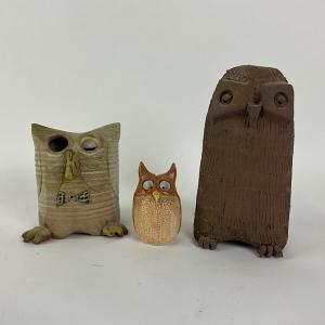 Photo of 758 Clay Artisan Made Owl Sculptures