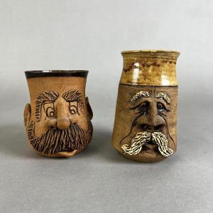 Photo of 683 Vintage Handcrafted Bearded Men Stoneware Mugs