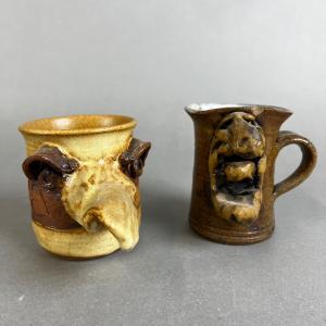 Photo of 688 Vintage Handcrafted 3D Scary Stoneware Mugs
