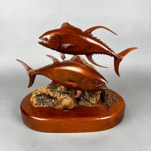 Photo of 659 Signed Hand Carved Tuna Fishing Mount