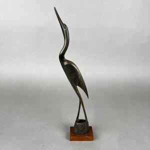 Photo of 650 Hand Carved Horn Crane Sculpture
