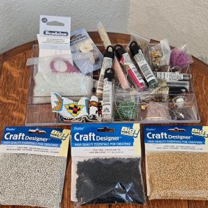 Photo of Mixed Container of New Beads, Needles, Thread and so Much More