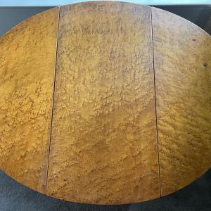 Photo of Antique Hand Made Drop Leaf Oval Table as Pictured.