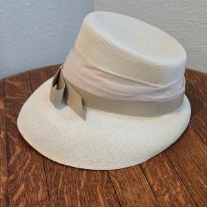 Photo of Vintage White Hat with Tan & White Hat Band