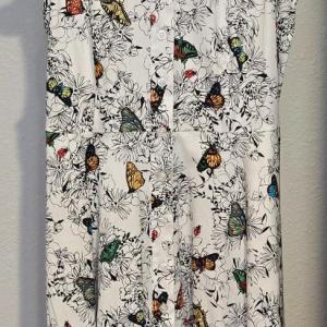 Photo of North Style White Summer Dress with Colorful Butterflies