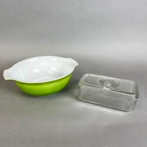 Photo of 721 Glasbake Lime Mixing Bowl & Glass Refrigerator Box