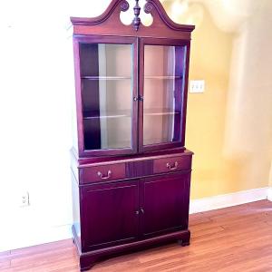 Photo of Vintage Solid Mahogany Chippendale China Curio Cabinet