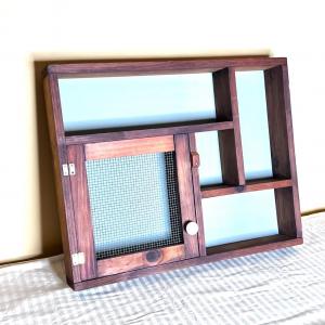 Photo of Vintage Hand Made Solid Wood Shadow Box Hanging Shelf