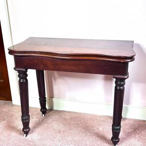 Photo of Vintage Solid Wood Drop Leaf Convertible Table on Casters