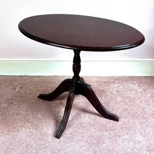 Photo of Vintage Solid Wood Oval Pedestal Table