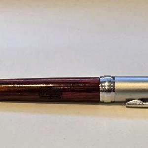 Photo of Wood Body and Chrome Cap Rollerball Pen