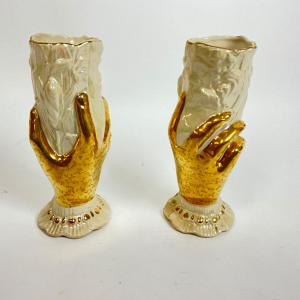Photo of 824 Pair of Hand Vases in 22K Gold