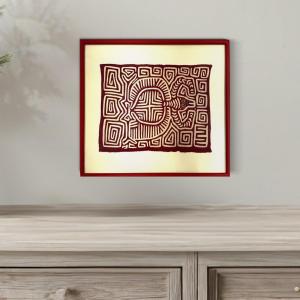 Photo of 815 Vintage Red and White Framed Mola
