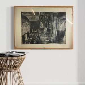 Photo of 792 Charcoal Proof of Subway By Ken Rush With Artist Signature