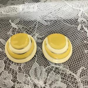 Photo of Vintage yellow round clip on earrings