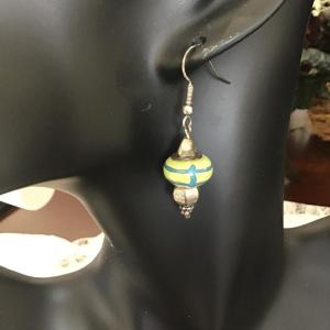 Photo of Green and blue glass earrings