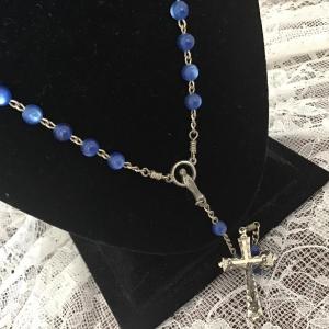 Photo of Vintage Italy Rosary Blue Moonstone Type