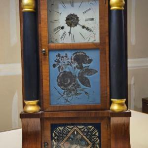 Photo of 19th c. Antique Seth Thomas Weight Driven Èglomisè Wall Clock