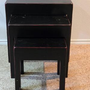 Photo of Black with Red Edges Nesting Tables