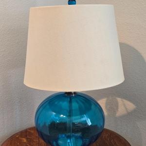 Photo of Beautiful Blue Glass Globe Lamp