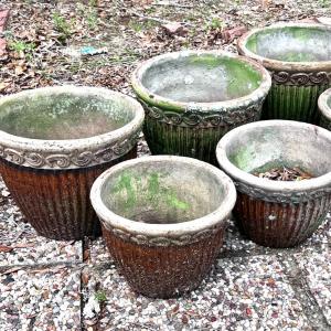 Photo of Set of 8 Decorative Cement Planter Pots