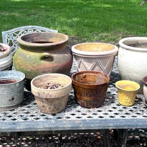 Photo of Group of 9 Mixed Planter Pots