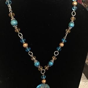 Photo of Blue Glass Beaded Fashion Necklace