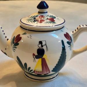 Photo of Henriot Faience Quimper Import from France - Hand Decorated Tea Pot