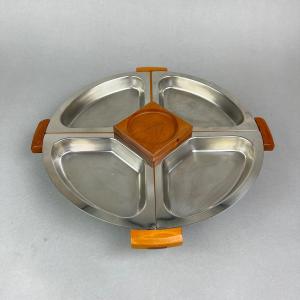 Photo of 631 Mid Century Modern Lazy Susan Snack Tray by Kromex
