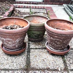 Photo of Set of 3 Large Decorative Planter Pots
