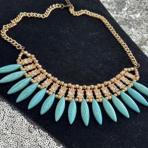 Photo of Gold town, turquoise, collared necklace