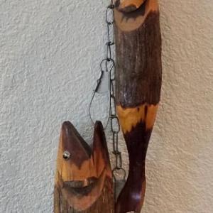 Photo of Local Artist Handmade Wood String of Fish
