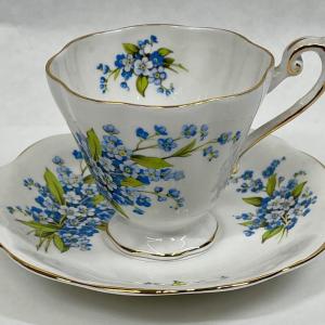Photo of Tea Cup and Saucer blue flowers by Royal Staffordshire
