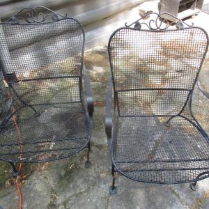 Photo of Pair Of Metal Framed Arm Patio Chairs Choice A