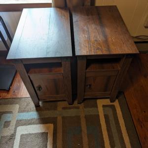 Photo of Pair Of Wooden End Tables