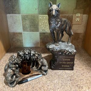 Photo of Cold-Cast Bronze Wolves Sculptures
