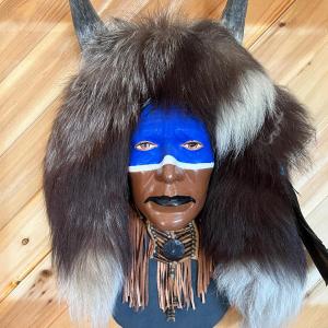 Photo of Native American Warrior Large Hanging Mask- Signed