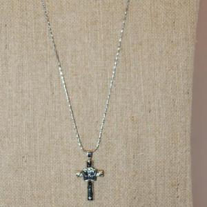 Photo of Cremation Ashes Memorial Stainless Steel Butterfly Cross PENDANT (1½" x ¾") on