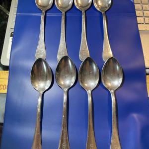 Photo of (Set of 8) United States Navy WWII Reed & Barton A+ Silver Plated Tablespoons En