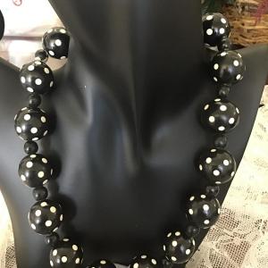 Photo of Vintage Statement black and white polka dot necklace