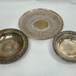 Photo of Lot of 3 Silver Plated serving pieces Reed & Barton Sheffield Apollo Nickel Silv