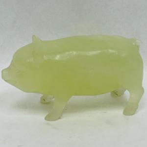 Photo of Antique Chinese Carved Yellow Jade Pig
