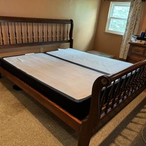 Photo of Wood King Size Bed Frame and Box Springs