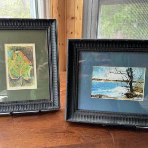 Photo of Pair of Small Framed Paintings